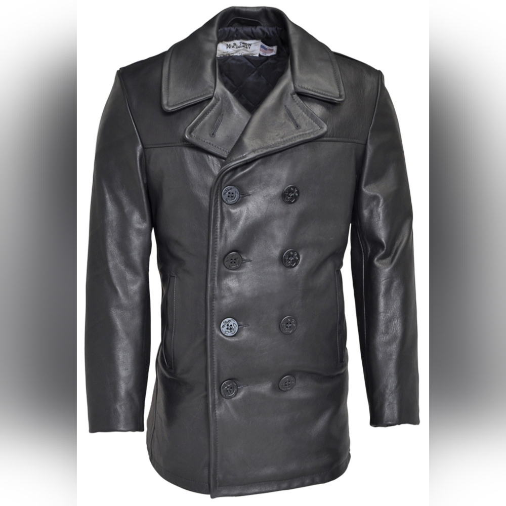 Schott NYC 740N Leather Naval Peacoat Men's